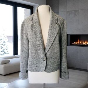 VTG KRIZIA CLASSIC ONE BUTTON CROPPED JACKET SIZE 14